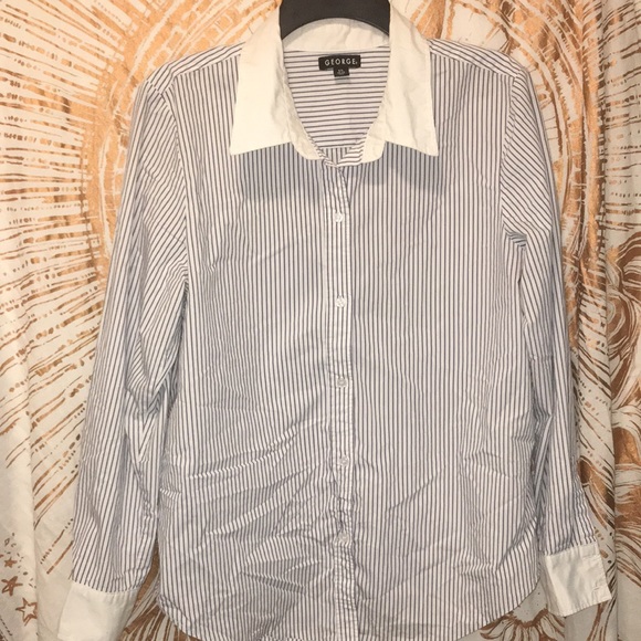 Women’s George Pinstripe Button Down - Picture 1 of 4